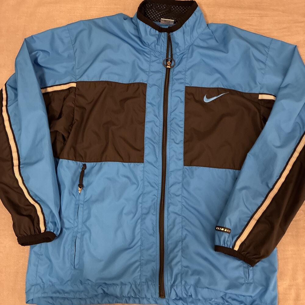 Vintage Nike Full-Zip Windbreaker Jacket Small Color Block 90s Embroidered Logos